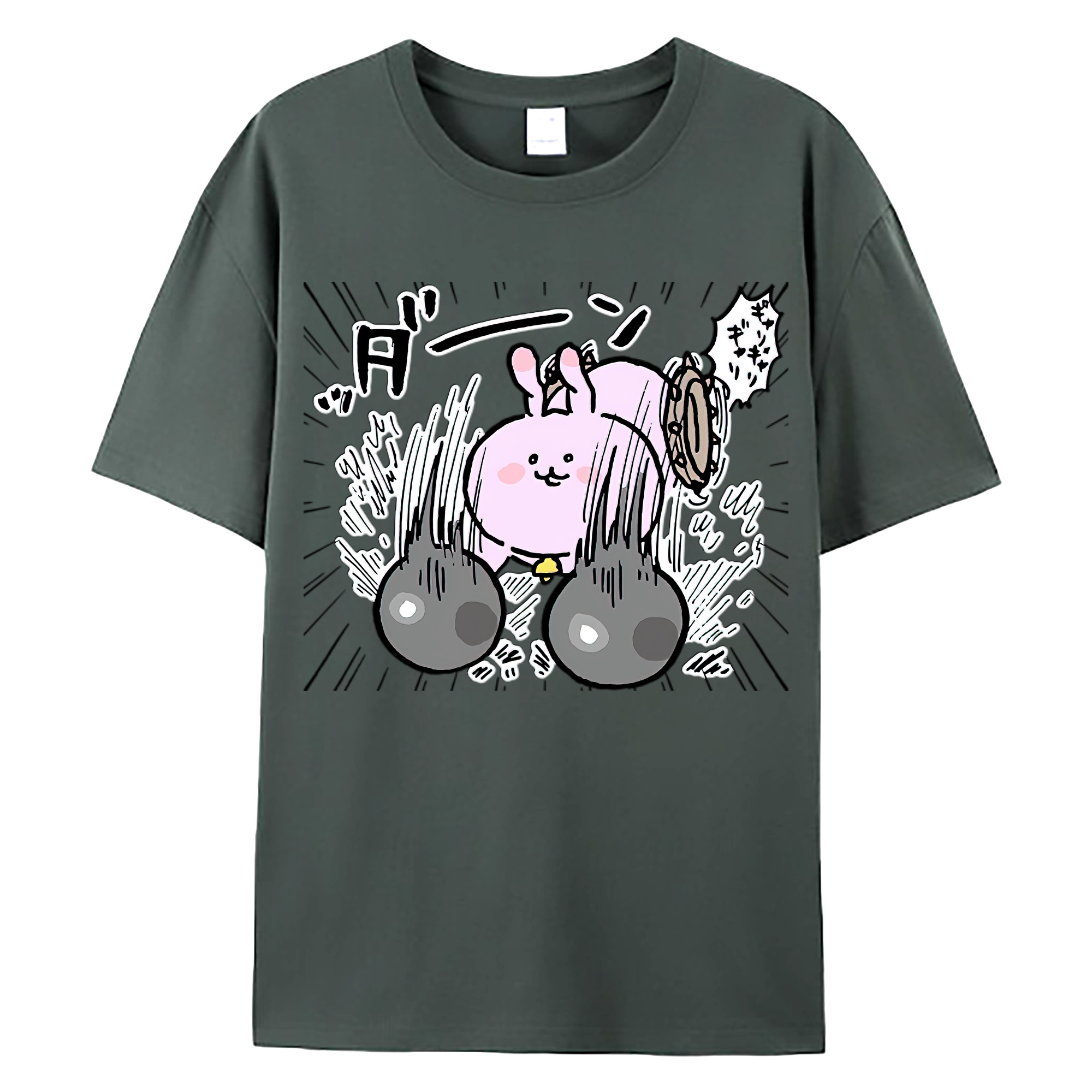 （画像用） ちいかわ うさぎ Chii-kawa usagi 綿100％ メンズ半袖Tシャツ｜肌触りやわらか＆通気性